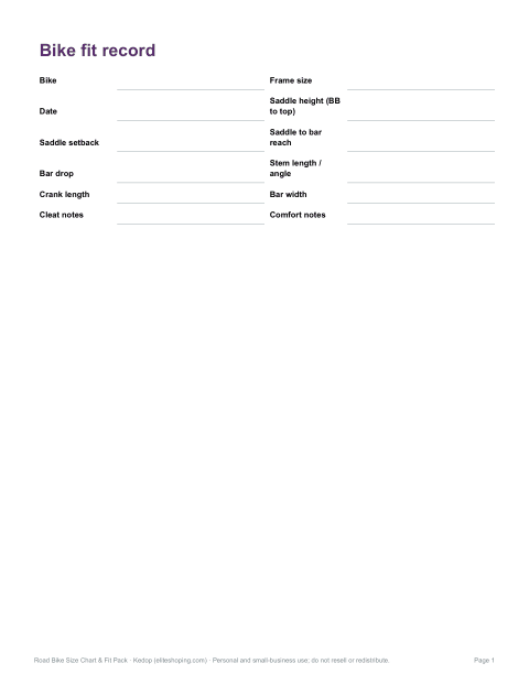 Preview of the first page of Fit record (DOCX/PDF)